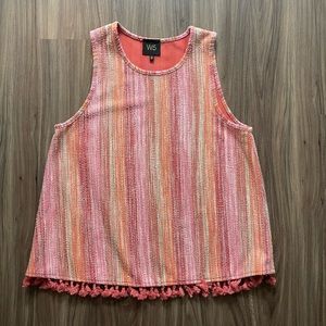 Anthropologie W5 Tassel Tank Blouse Size Large